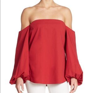 Theory Laureema Off The Shoulder Poplin Top Sz 8